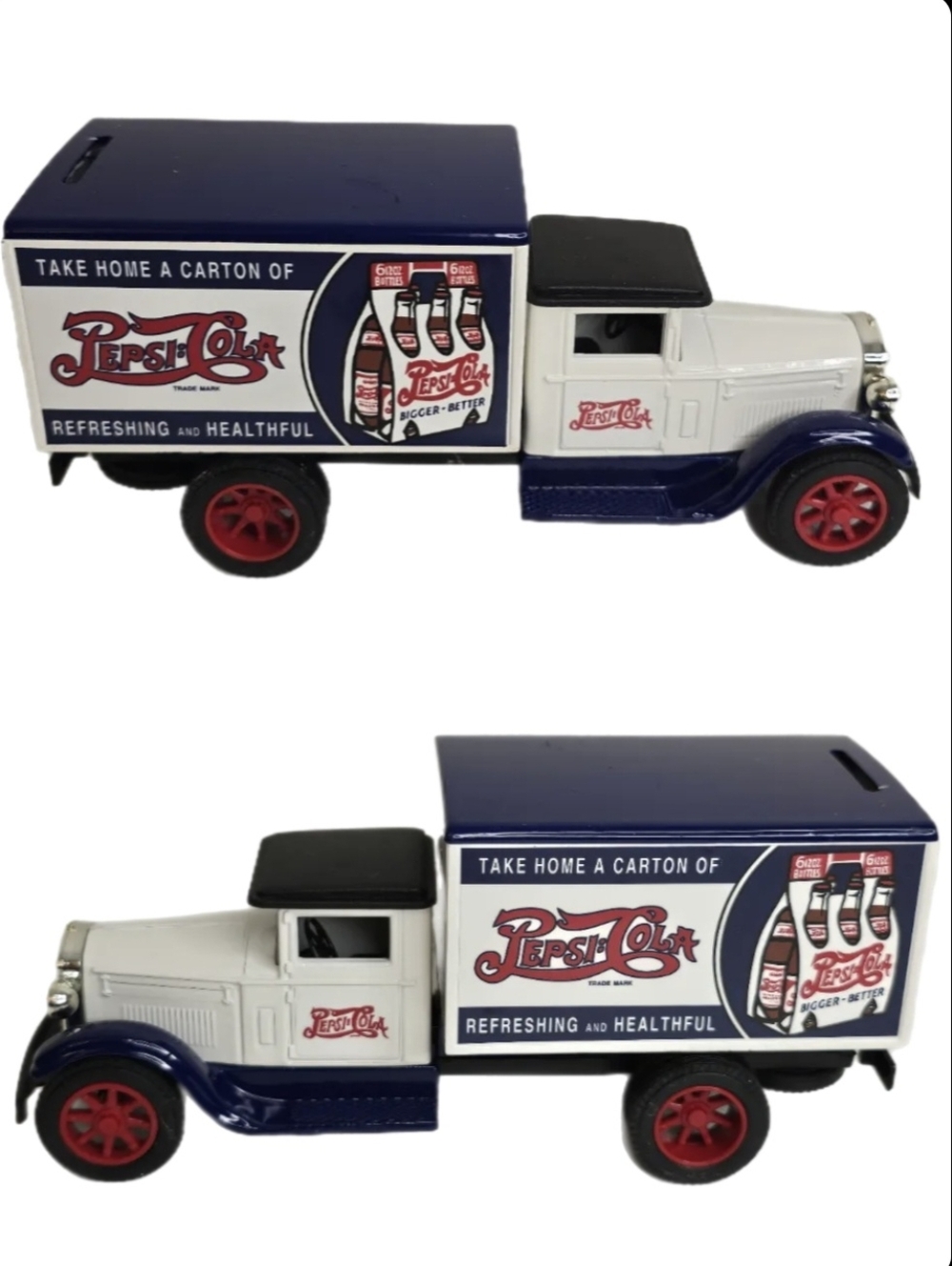 VIntage
PEPSI-COLA Six Pick Delivery Truck Bank With Key Cast Iron Collectible